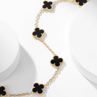¡®Lume Jewelry¡¯CLOVER 10 MOTIFS ONYX NECKLACE