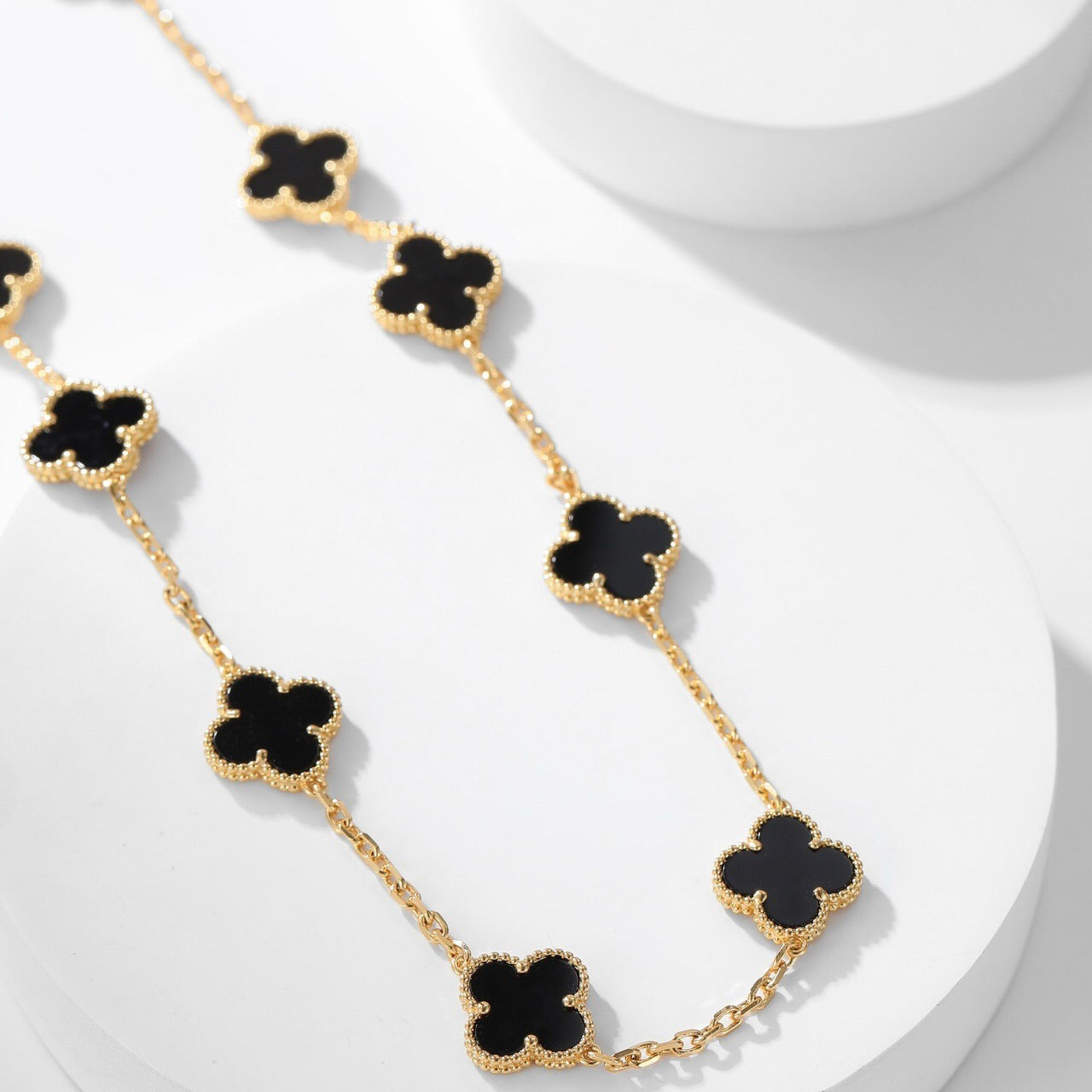 ¡®Lume Jewelry¡¯CLOVER 10 MOTIFS ONYX NECKLACE