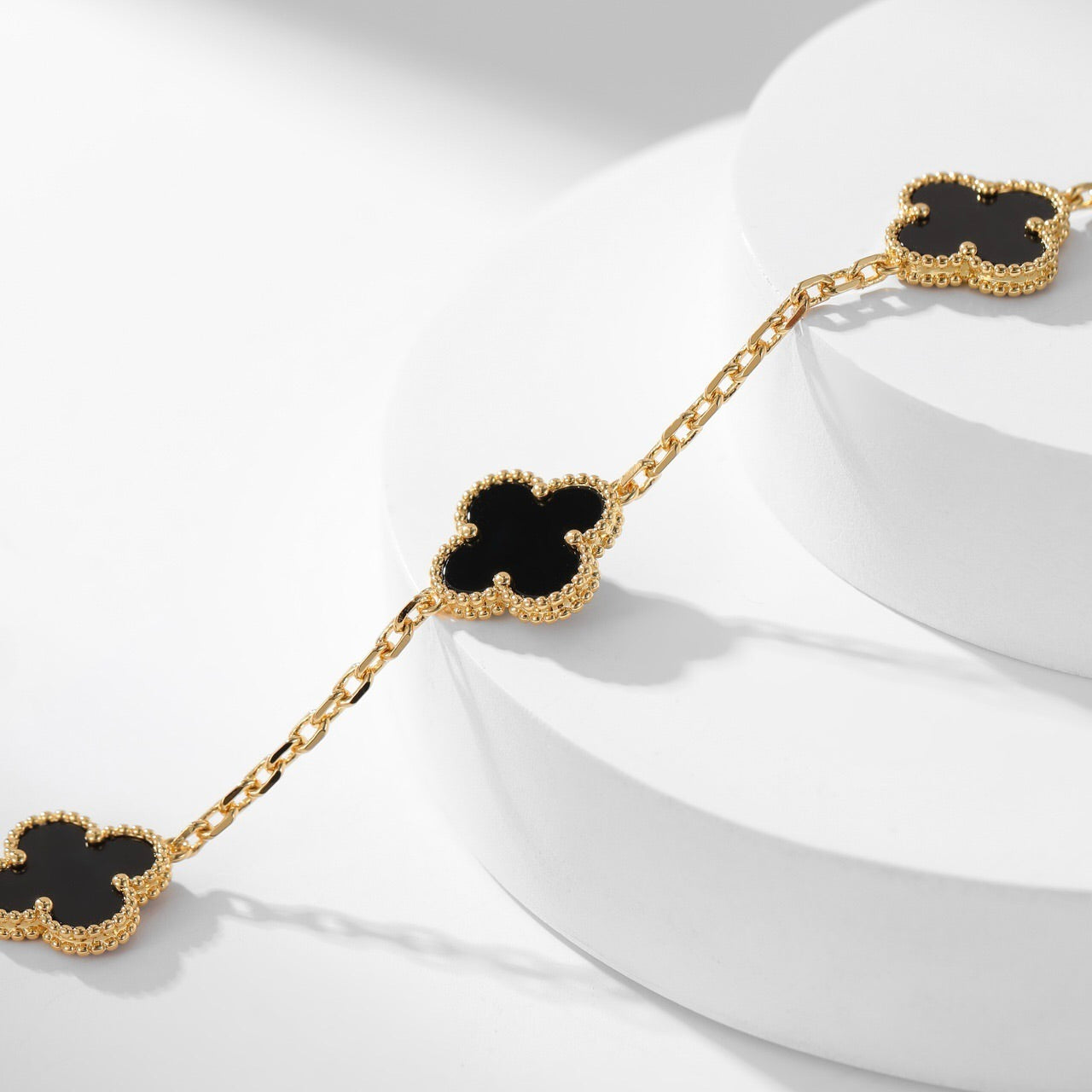 ¡®Lume Jewelry¡¯CLOVER 10 MOTIFS ONYX NECKLACE