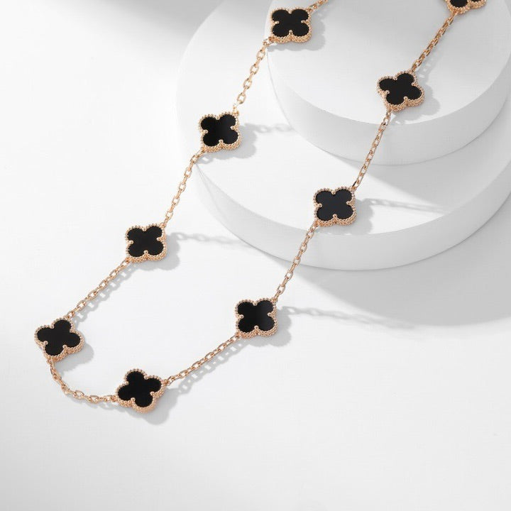 ¡®Lume Jewelry¡¯CLOVER 10 MOTIFS ONYX NECKLACE
