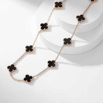 ¡®Lume Jewelry¡¯CLOVER 10 MOTIFS ONYX NECKLACE