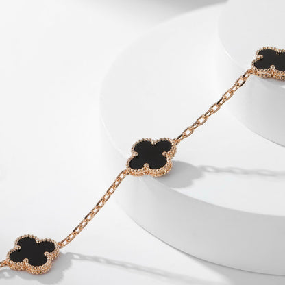 ¡®Lume Jewelry¡¯CLOVER 10 MOTIFS ONYX NECKLACE