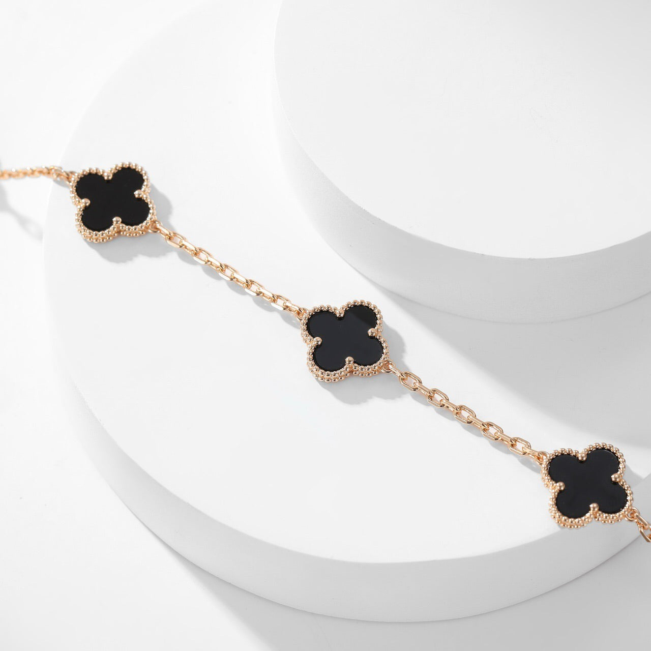 ¡®Lume Jewelry¡¯CLOVER 10 MOTIFS ONYX NECKLACE