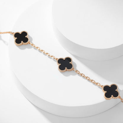 ¡®Lume Jewelry¡¯CLOVER 10 MOTIFS ONYX NECKLACE