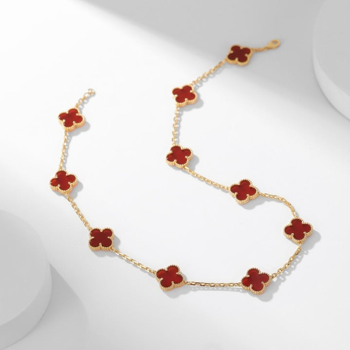 ¡®Lume Jewelry¡¯CLOVER 10 MOTIFS CARNELIAN NECKLACE