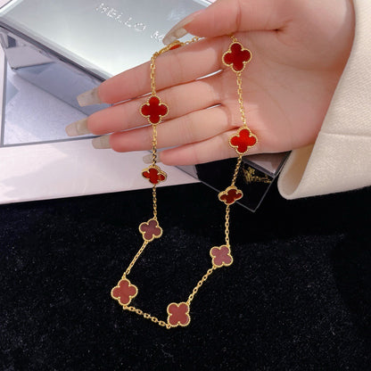 ¡®Lume Jewelry¡¯CLOVER 10 MOTIFS CARNELIAN NECKLACE