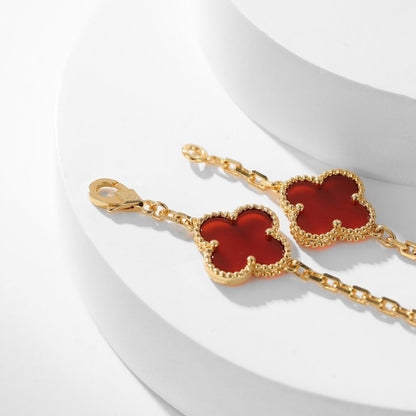 ¡®Lume Jewelry¡¯CLOVER 10 MOTIFS CARNELIAN NECKLACE