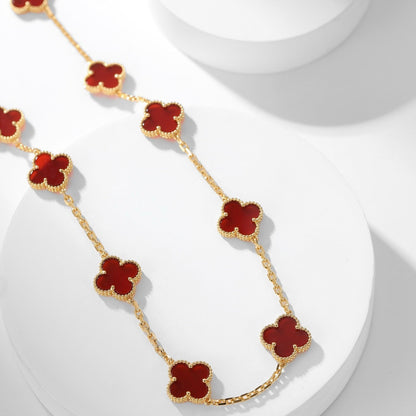 ¡®Lume Jewelry¡¯CLOVER 10 MOTIFS CARNELIAN NECKLACE