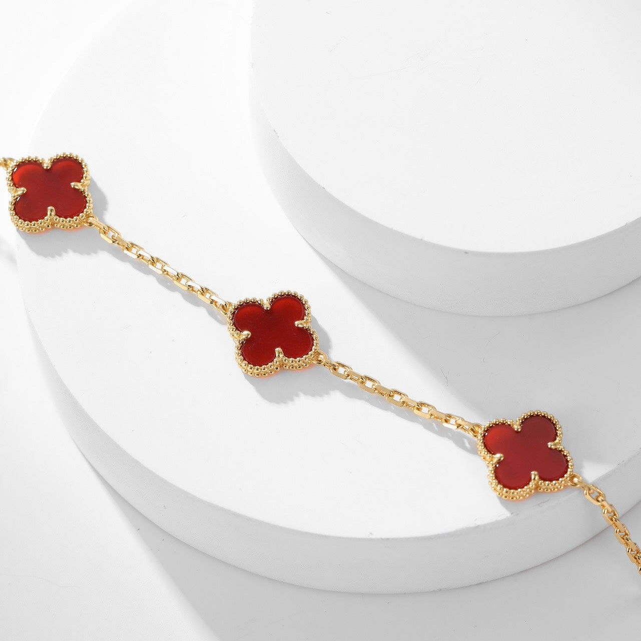 ¡®Lume Jewelry¡¯CLOVER 10 MOTIFS CARNELIAN NECKLACE