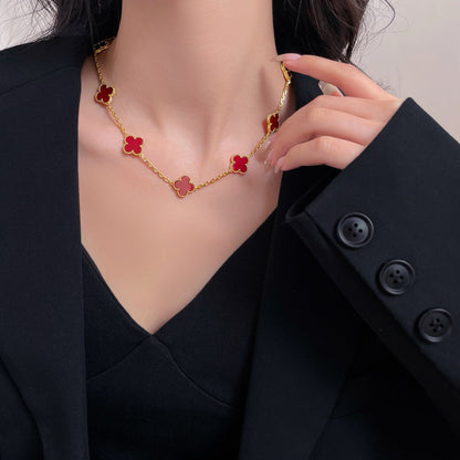 ¡®Lume Jewelry¡¯CLOVER 10 MOTIFS CARNELIAN NECKLACE