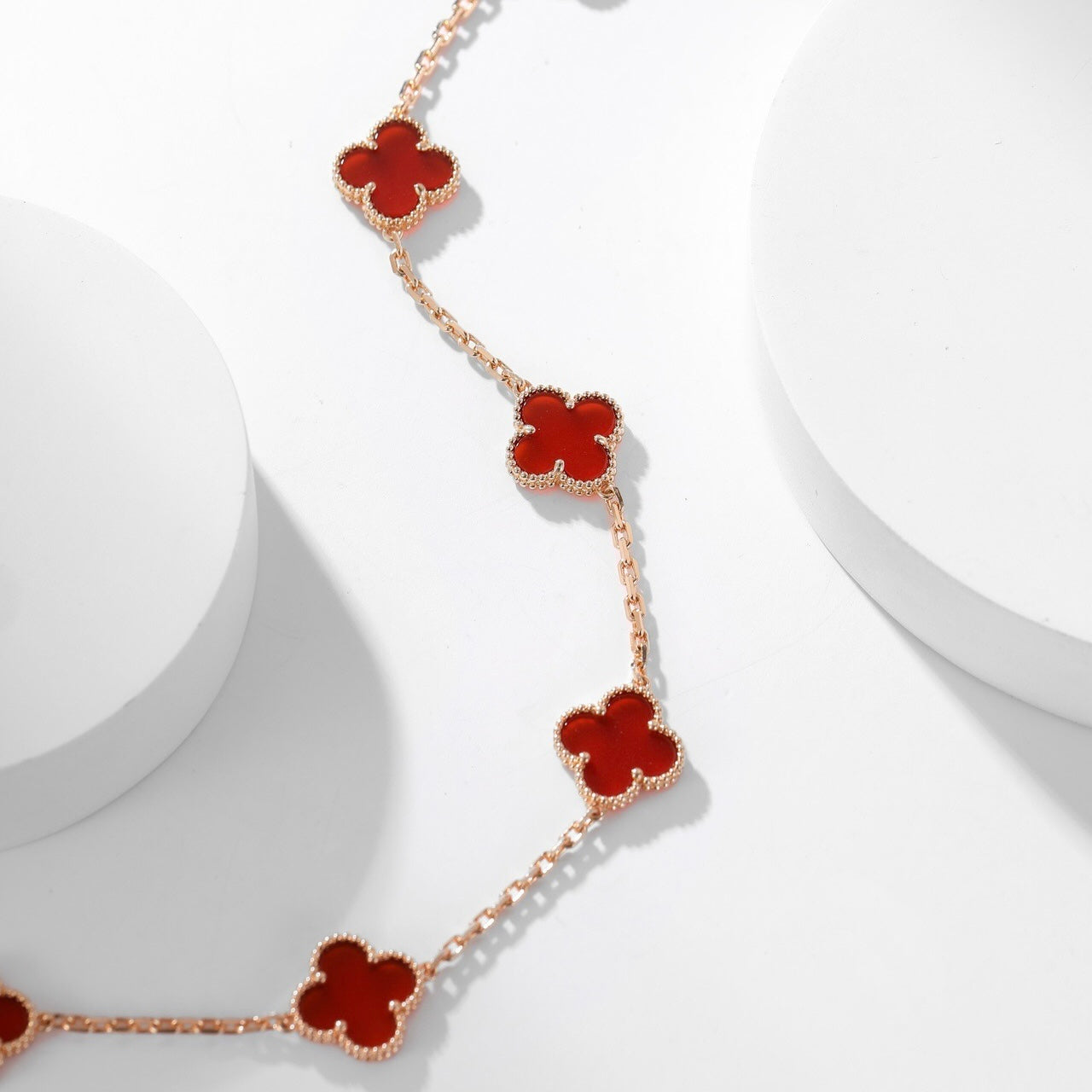 ¡®Lume Jewelry¡¯CLOVER 10 MOTIFS CARNELIAN NECKLACE