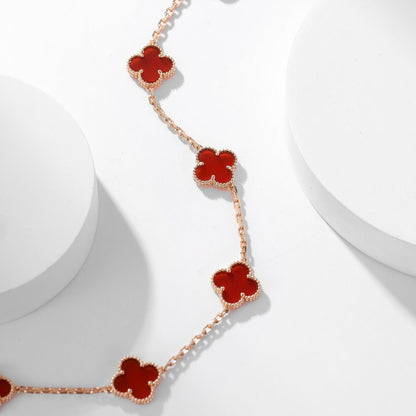 ¡®Lume Jewelry¡¯CLOVER 10 MOTIFS CARNELIAN NECKLACE