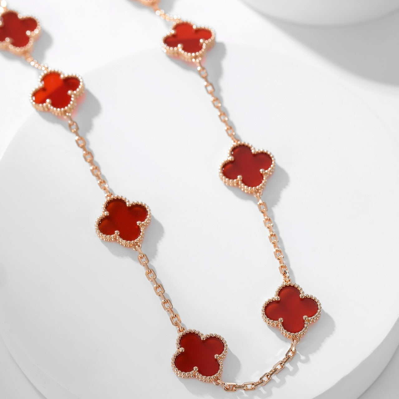 ¡®Lume Jewelry¡¯CLOVER 10 MOTIFS CARNELIAN NECKLACE