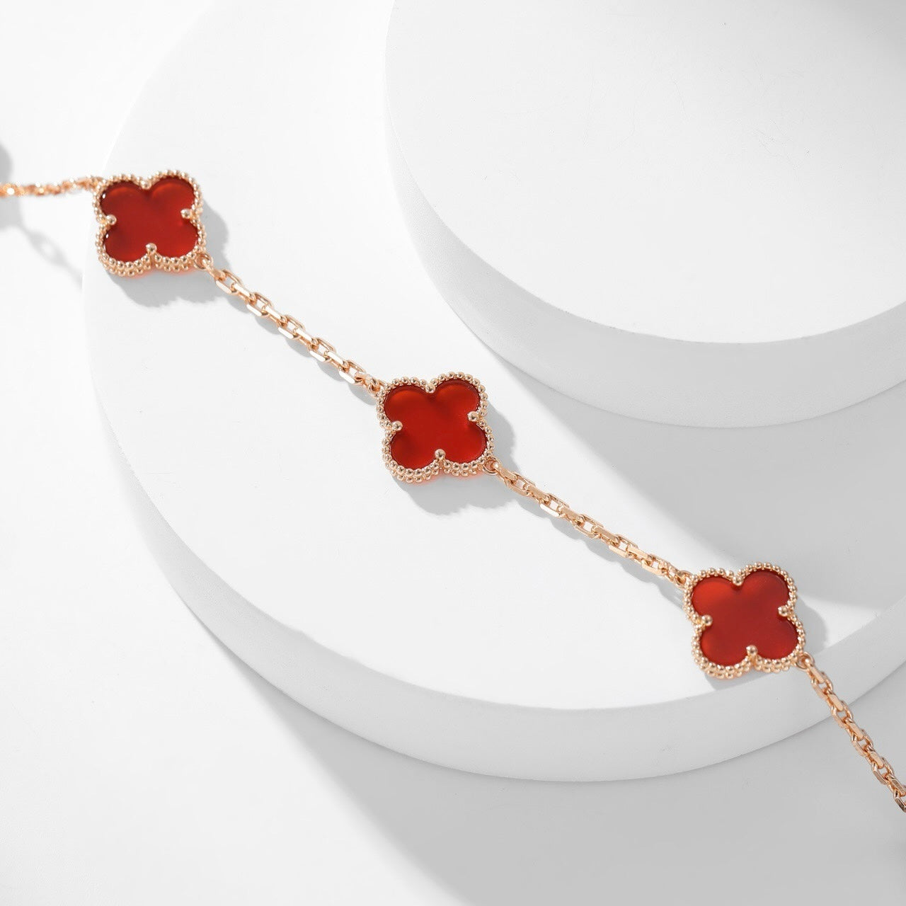 ¡®Lume Jewelry¡¯CLOVER 10 MOTIFS CARNELIAN NECKLACE