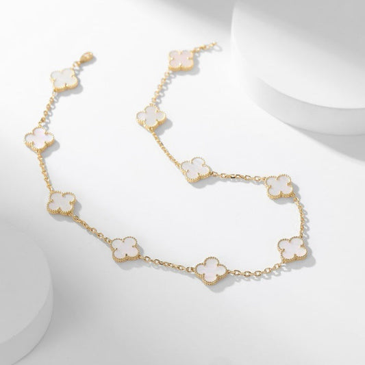 ¡®Lume Jewelry¡¯CLOVER 10 MOTIFS WHITE MOTHER OF PEARL NECKLACE