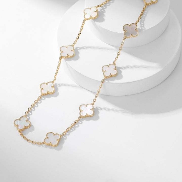 ¡®Lume Jewelry¡¯CLOVER 10 MOTIFS WHITE MOTHER OF PEARL NECKLACE