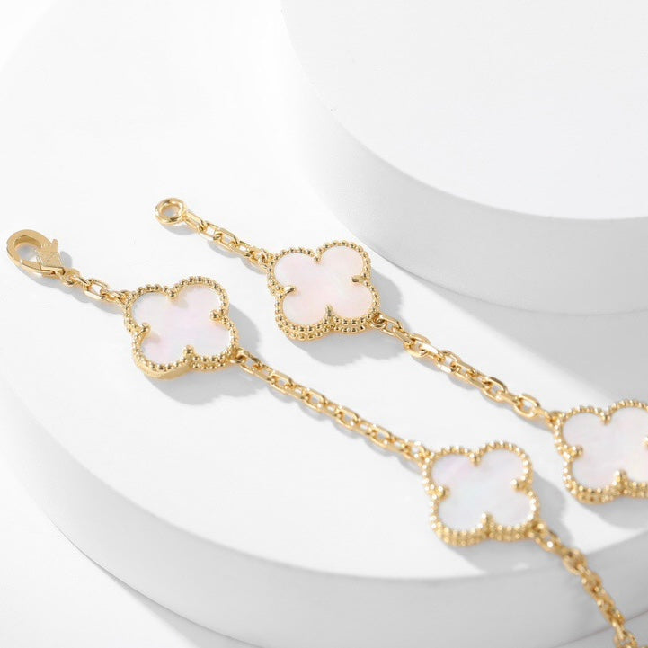 ¡®Lume Jewelry¡¯CLOVER 10 MOTIFS WHITE MOTHER OF PEARL NECKLACE