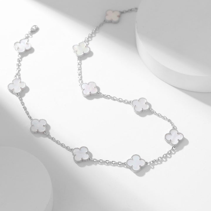 ¡®Lume Jewelry¡¯CLOVER 10 MOTIFS WHITE MOTHER OF PEARL NECKLACE