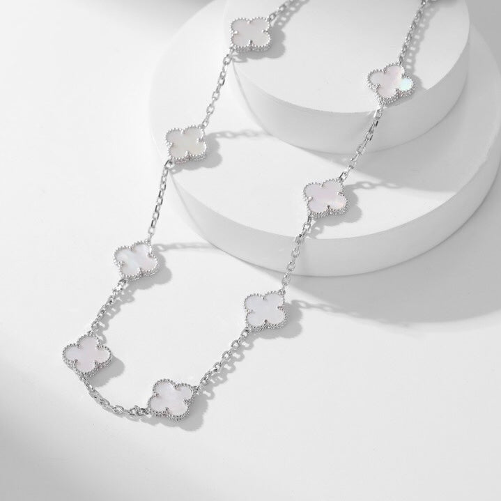¡®Lume Jewelry¡¯CLOVER 10 MOTIFS WHITE MOTHER OF PEARL NECKLACE