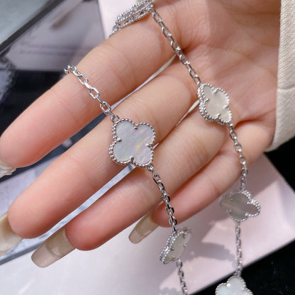 ¡®Lume Jewelry¡¯CLOVER 10 MOTIFS WHITE MOTHER OF PEARL NECKLACE