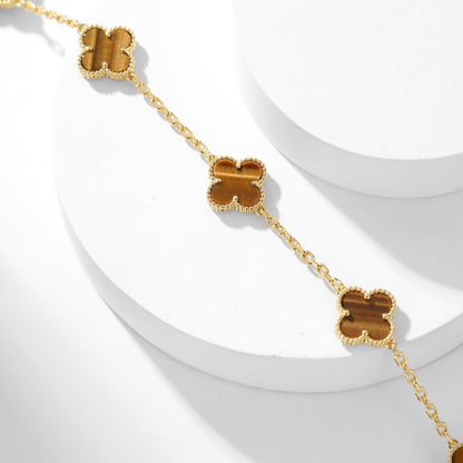 ¡®Lume Jewelry¡¯CLOVER 10 MOTIFS TIGER EYE NECKLACE