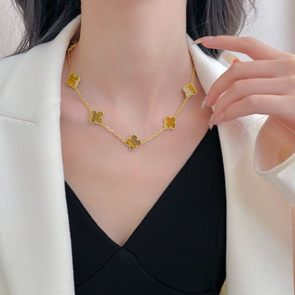 ¡®Lume Jewelry¡¯CLOVER 10 MOTIFS TIGER EYE NECKLACE
