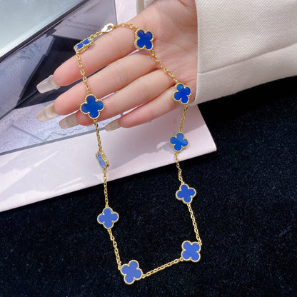 ¡®Lume Jewelry¡¯CLOVER 10 MOTIFS BLUE AGATE NECKLACE