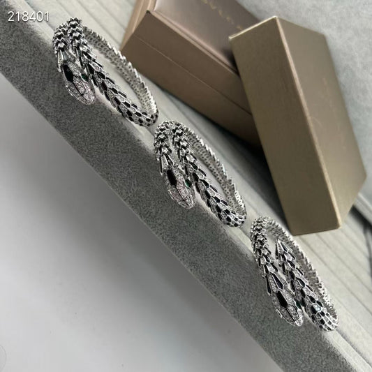 [Lume Jewelry]NEW OBSIDIAN & DIAMOND SERPENT BRACELET