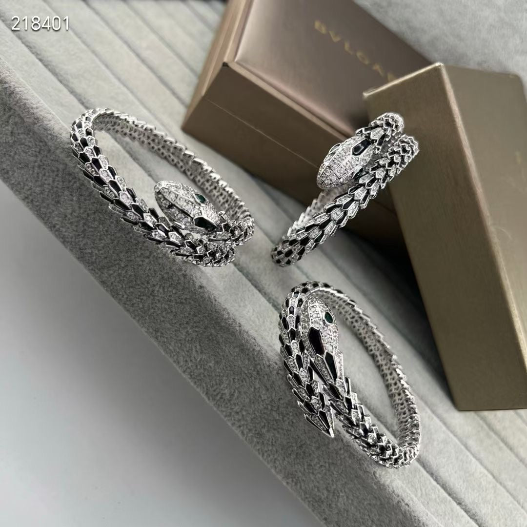 [Lume Jewelry]NEW OBSIDIAN & DIAMOND SERPENT BRACELET