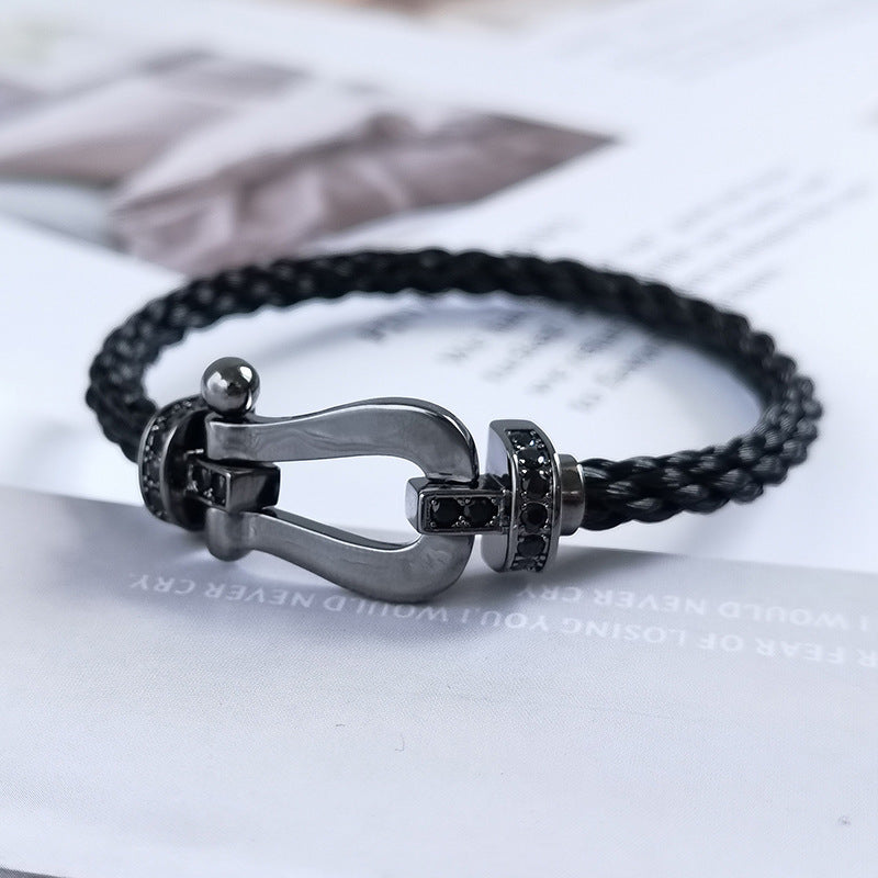 ¡®Lume Jewelry¡¯FORCE LARGE SERIES HORSESHOE BLACK SAMURAI BRACELET