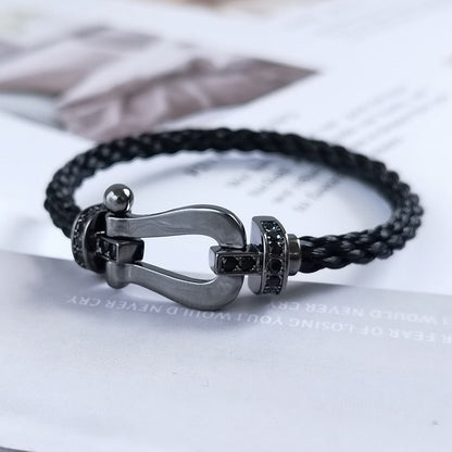 ¡®Lume Jewelry¡¯FORCE LARGE SERIES HORSESHOE BLACK SAMURAI BRACELET