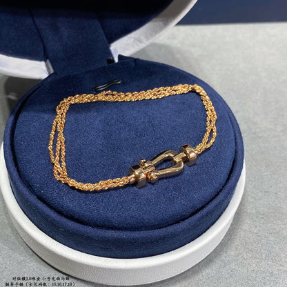 ¡®Lume Jewelry¡¯FORCE SMALL HORSESHOE  DIAMOND CHAIN ROPE BRACELET