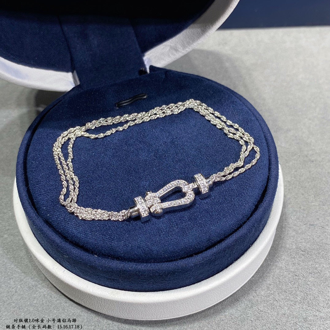 ¡®Lume Jewelry¡¯FORCE SMALL HORSESHOE  DIAMOND CHAIN ROPE BRACELET