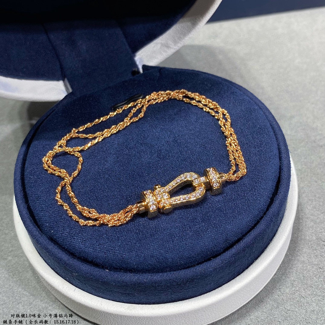 ¡®Lume Jewelry¡¯FORCE SMALL HORSESHOE  DIAMOND CHAIN ROPE BRACELET