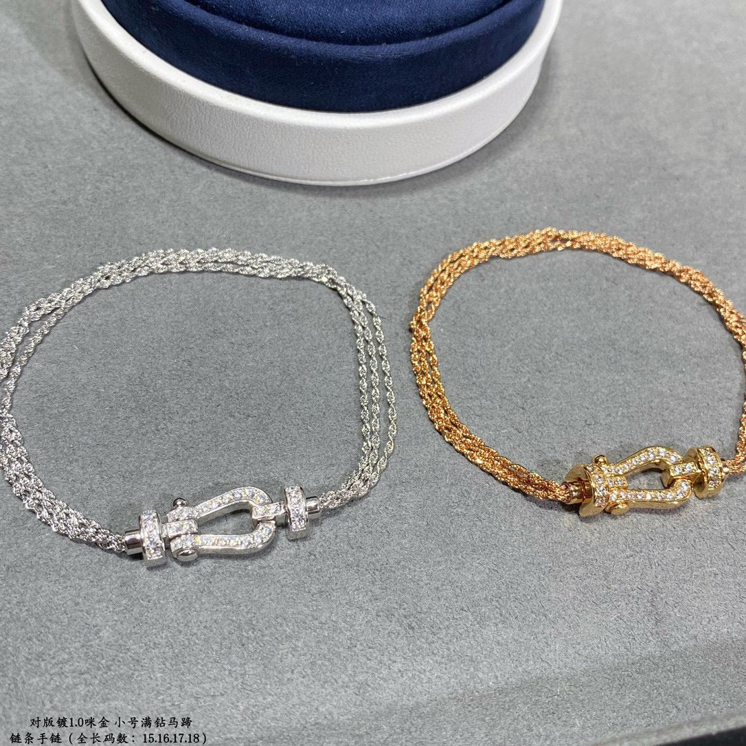 ¡®Lume Jewelry¡¯FORCE SMALL HORSESHOE  DIAMOND CHAIN ROPE BRACELET