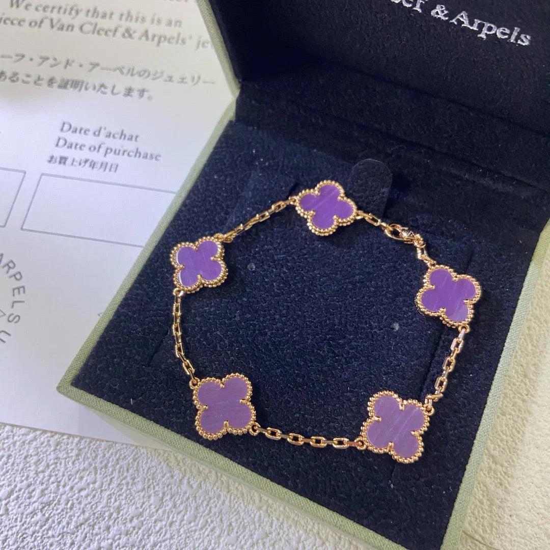 [Lume Jewelry]New  CLOVER 5 MOTIF VIOLET BRACELET COLLECTION