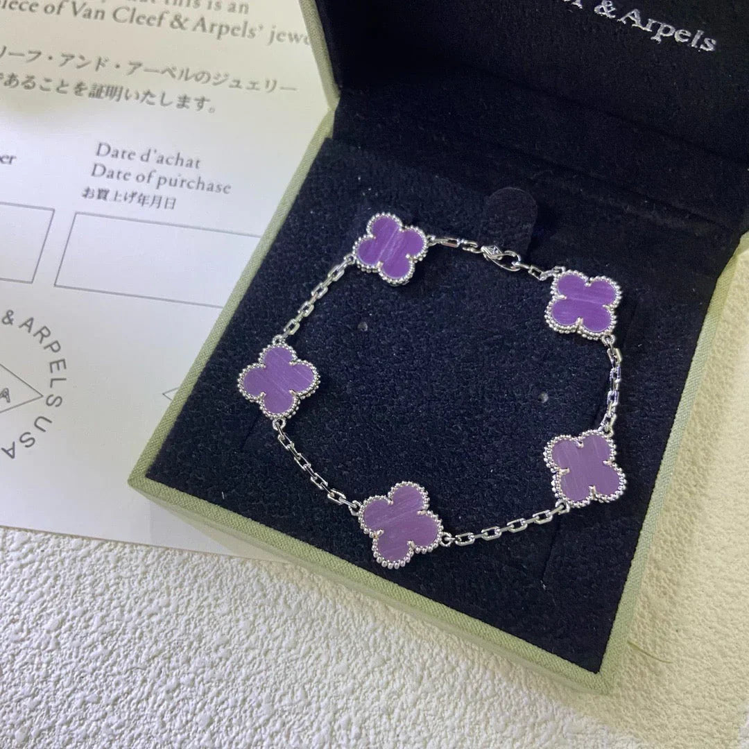 [Lume Jewelry]New  CLOVER 5 MOTIF VIOLET BRACELET COLLECTION