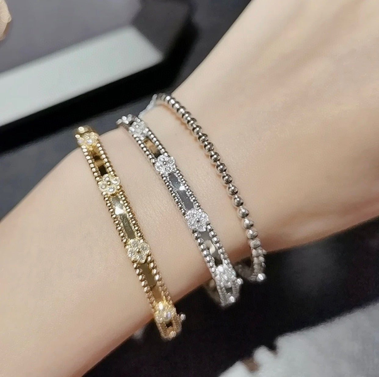 ¡®Lume Jewelry¡¯CLOVER BRACELET 4MM DIAMONDS