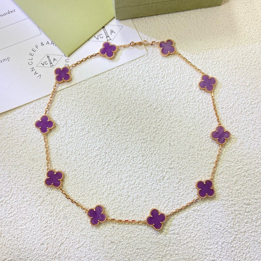 ¡®Lume Jewelry¡¯CLOVER 10 MOTIFS  PURPLE VIOLET  NECKLACE