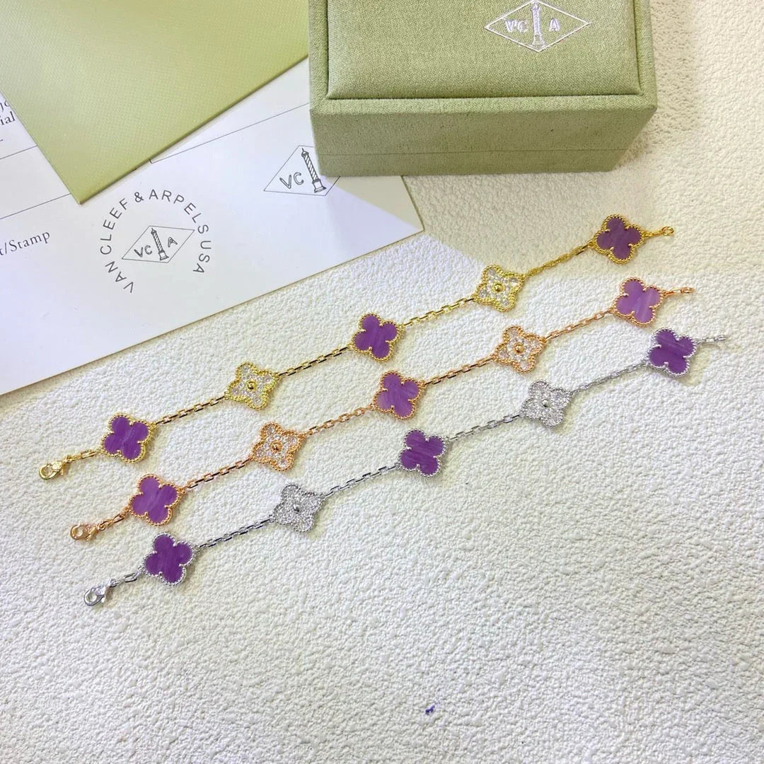 [Lume Jewelry]New  CLOVER 5 MOTIF VIOLET BRACELET COLLECTION