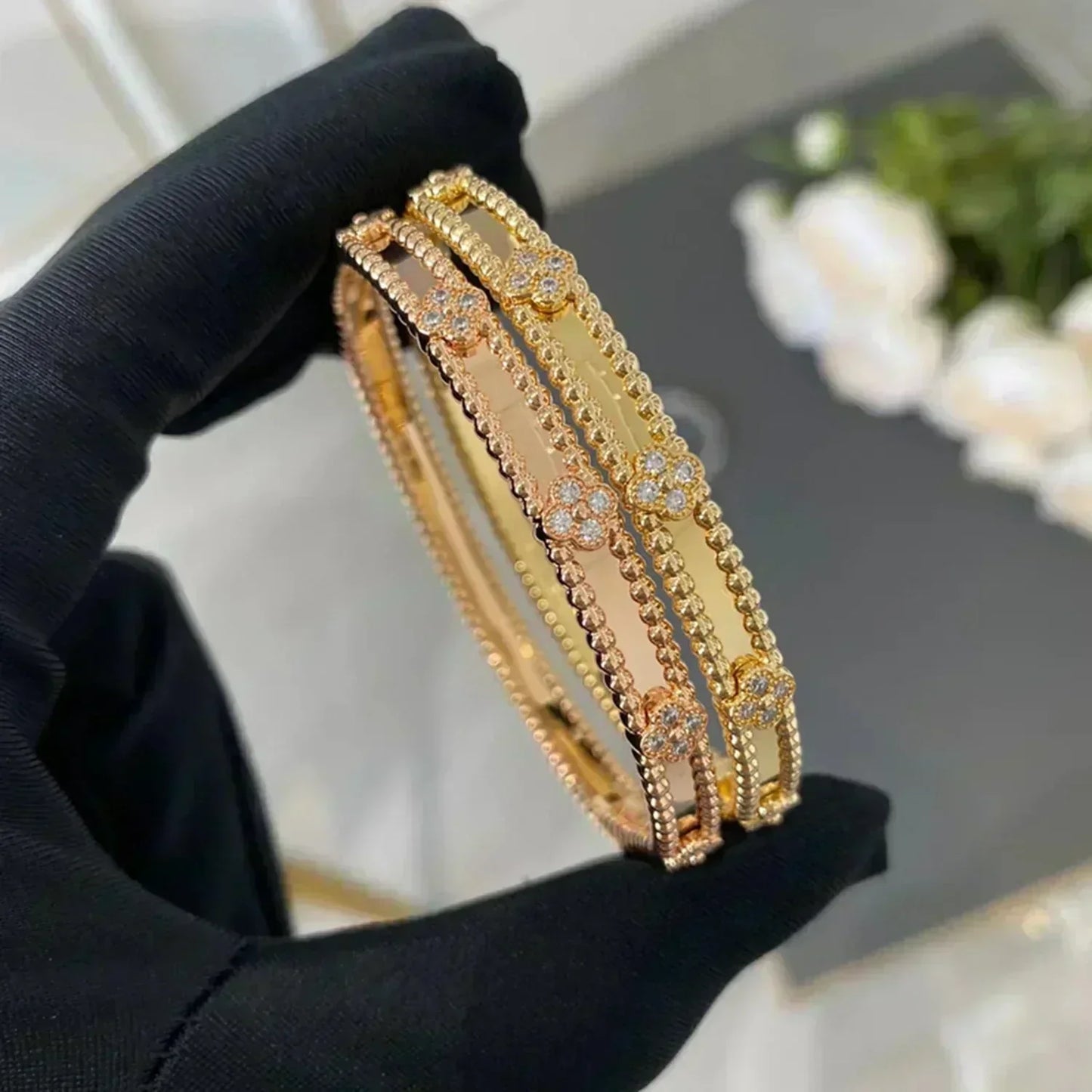 ¡®Lume Jewelry¡¯CLOVER BRACELET 4MM DIAMONDS