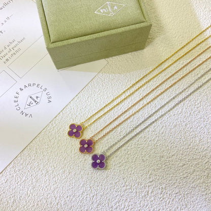 ¡®Lume Jewelry¡¯CLOVER 15MM DIAMOND  PURPLE VIOLET NECKLACE
