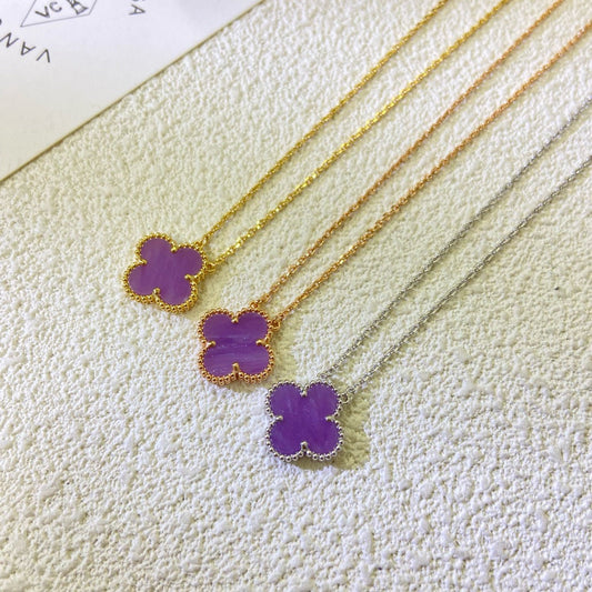 ¡®Lume Jewelry¡¯CLOVER 15MM  PURPLE VIOLET NECKLACE