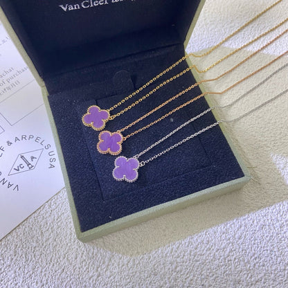 ¡®Lume Jewelry¡¯CLOVER 15MM  PURPLE VIOLET NECKLACE