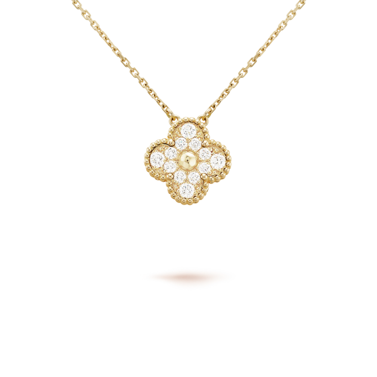 ¡®Lume Jewelry¡¯CLOVER 15MM DIAMOND SINGLE FLOWER NECKLACE
