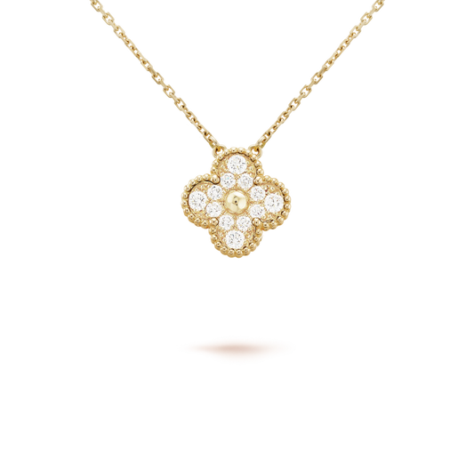 ¡®Lume Jewelry¡¯CLOVER 15MM DIAMOND SINGLE FLOWER NECKLACE