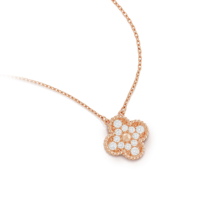 ¡®Lume Jewelry¡¯CLOVER 15MM DIAMOND SINGLE FLOWER NECKLACE