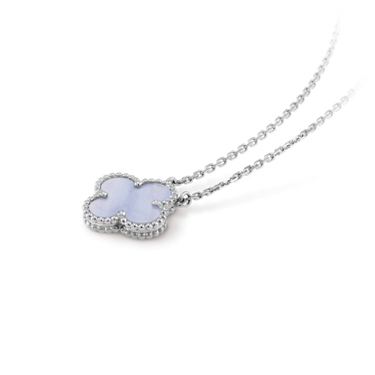 ¡®Lume Jewelry¡¯CLOVER 15MM BLUE CHALCEDONY NECKLACE SILVER