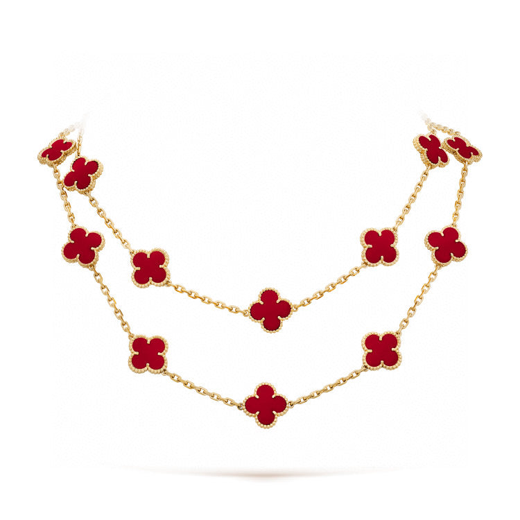¡®Lume Jewelry¡¯CLOVER 20 MOTIFS CARNELIAN NECKLACE