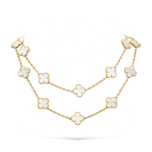 ¡®Lume Jewelry¡¯CLOVER 20 MOTIFS WHITE MOP NECKLACE